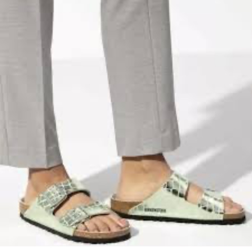 Birkenstock Green and Brown Ergonomic Sandals